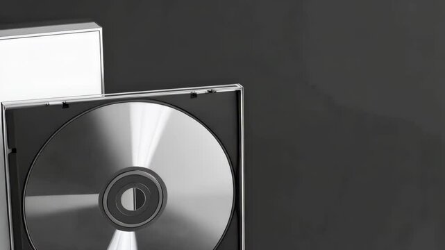 Blank Compact Disc and Jewel Case Mockup for Product Presentation or Digital Media Storage Design on Dark Backdrop