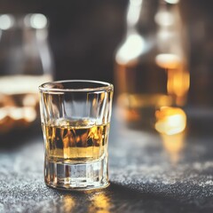 Enjoying a shot of whiskey in a cozy bar setting