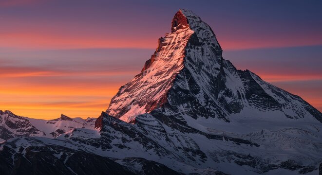 Majestic Mountain Peak at Sunset A Breathtaking Landscape