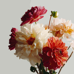 Colorful floral bouquet vector illustration isolated on white background