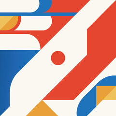 Abstract geometric composition featuring bold colors and modern creative graphic design elements