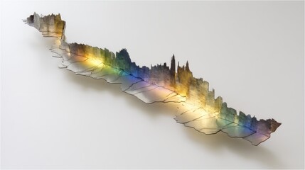 Naklejka premium Illuminated Cityscape: A Rainbow-Hued Architectural Masterpiece