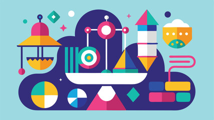Naklejka premium Abstract geometric composition featuring colorful shapes suitable for various design projects