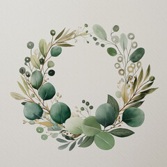 Watercolor greenery wreath creating a festive atmosphere