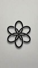 Seed of life sacred geometry symbol forming flower shape on gray background