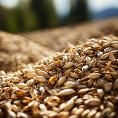Close up of grain with a natural backdrop