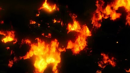 Intense flames engulfing darkness: a fiery dance of heat and light