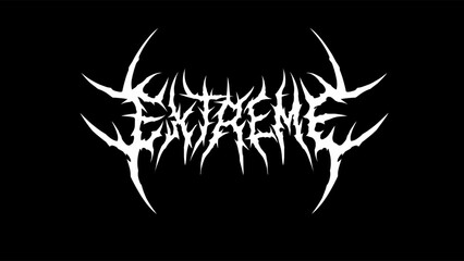 extreme typography vector in symmetrical shapes dark metal style for streetwear, t-shirt print apparel, sticker, poster, band name logo and more