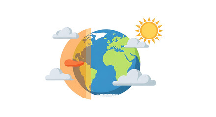 Naklejka premium Climate Change A Divided World, A Shared Future