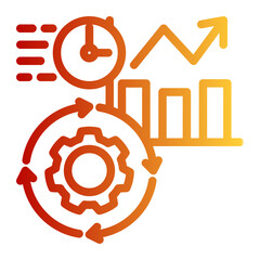Operational Efficiency Analytics Dashboard from the Business Automation icon collection (Outline Gradient style)