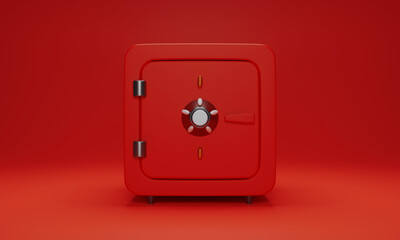 Red Security Safe with Combination Lock