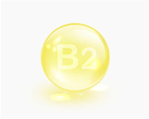 Vitamin B2 (Riboflavin) Softgel Capsule Symbol Isolated