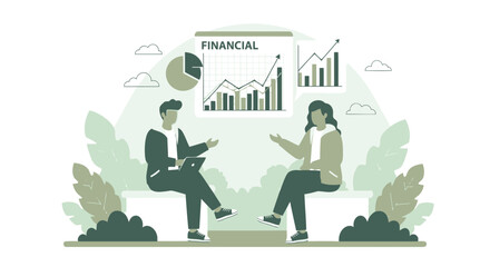 Business Meeting For Financial Growth Discussion And Investment Strategy Sharing Outdoors