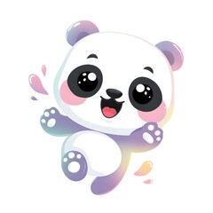 Fototapeta premium A playful panda with vibrant colors, exuding joy and energy