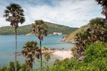 Vacation in Thailand. Sea, beach, tropical fruits and drinks