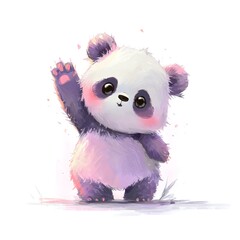Obraz premium Cute Panda waving hello