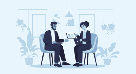 Engaging Business Associates Discussing Project Details In A Modern Workplace Setting