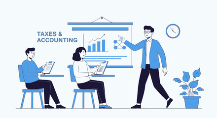 Engaging Financial Seminar Presentation About Taxes And Accounting For Business Growth