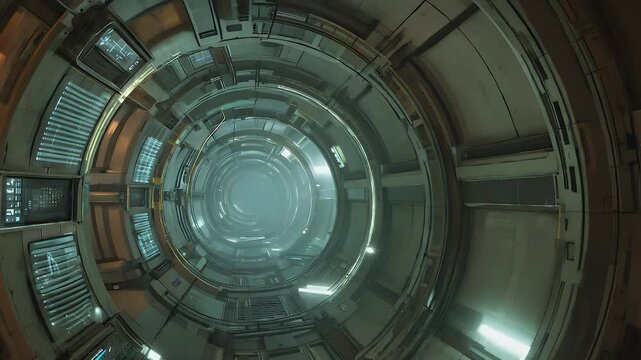 Futuristic Sci-Fi Tunnel Interior - Seamless Loop for Technology Backgrounds