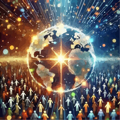 Fototapeta premium image representing the union between people 48