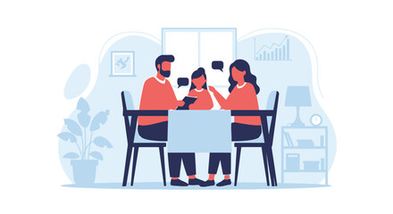 Family Planning Home Finances Together At The Table Business Decision Strategy