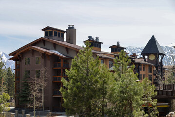 Mammoth Lakes, CA USA - July 25, 2023: The Village - center of Mammoth Lakes