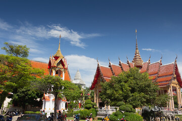 Big buddha templу, monk, Ganesh. Thailand, Phuket. High resolution photo.