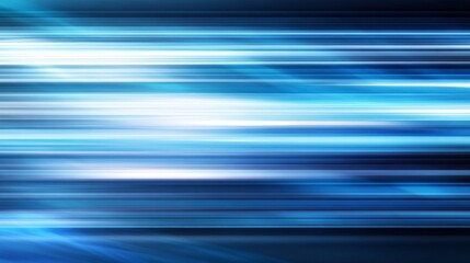 Abstract horizontal stripes in blue and white with a blurred motion effect The design suggests speed and movement suitable for tech presentations, advertising, or modern visual content