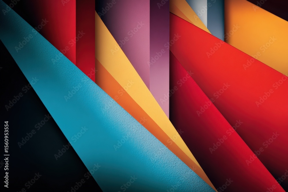 Aufkleber Abstract colorful paper sheets layered background with vibrant folds and shadows in an artistic composition for design and creative projects