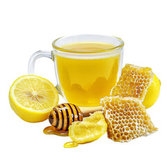 Sweet Honey in Glass Cup Isolated on White Background – High-Resolution Image. 
 organic honey on white, pure honey in cup, liquid gold honey, bee honey photo, sticky sweet honey, honey in clear glas
