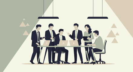 Strategic Business Meeting Depicting A Group Collaboration For Corporate Growth Strategy