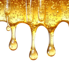 Honey Dripping from Hovering Honeycomb – Clean White Background

