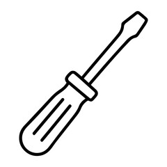 screwdriver line icon vector on white background
Vector line icon on white background