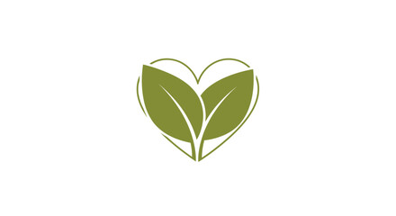 Green leaf heart logo design for eco friendly products and services natural organic healthy and sustainable 100 vector