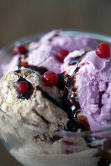 ice cream with berries