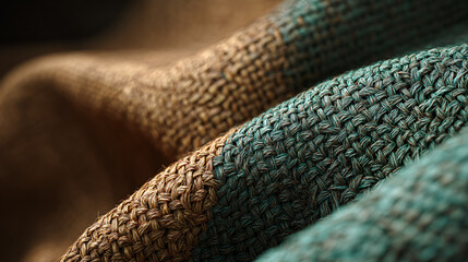 Raffia Weave Texture in Sienna and Green