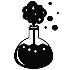 Chemist element isolated liquid nitrogen on white background 