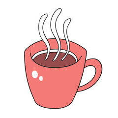 Hot red espresso coffee cup illustration isolated vector