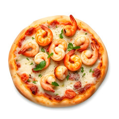 Seafood Pizza with Shrimp and Calamari – White Background