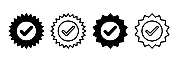 Approved icon logo design. Certified Medal Icon