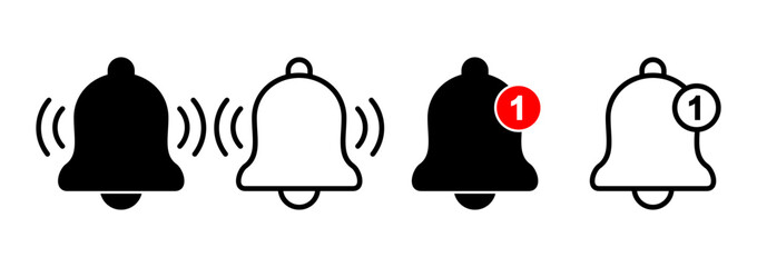 Bell icon logo design. Notification sign and symbol for web site design