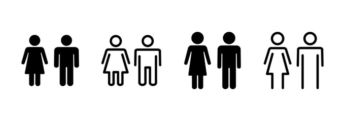 Man and woman icon logo design. male and female sign and symbol. Girls and boys