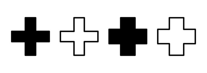 Plus icon logo design. Add plus sign and symbol