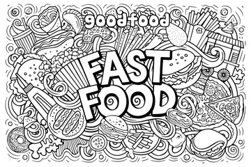 Fastfood illustration hand drawn food