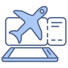 Flight Booking   Blue Icon