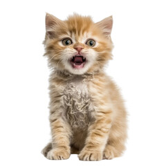 Lovely cute smiling kitten transparent background