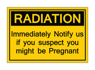 Radiation Warning Sign for Pregnant Individuals in Hazardous Areas