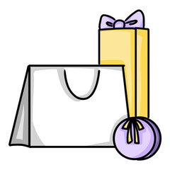 Shopping Bag Icon isolated on transparent background.