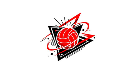 Dynamic Volleyball Design Abstract Sport Graphic