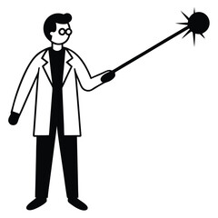 physicist element isolated laser pointer on white background